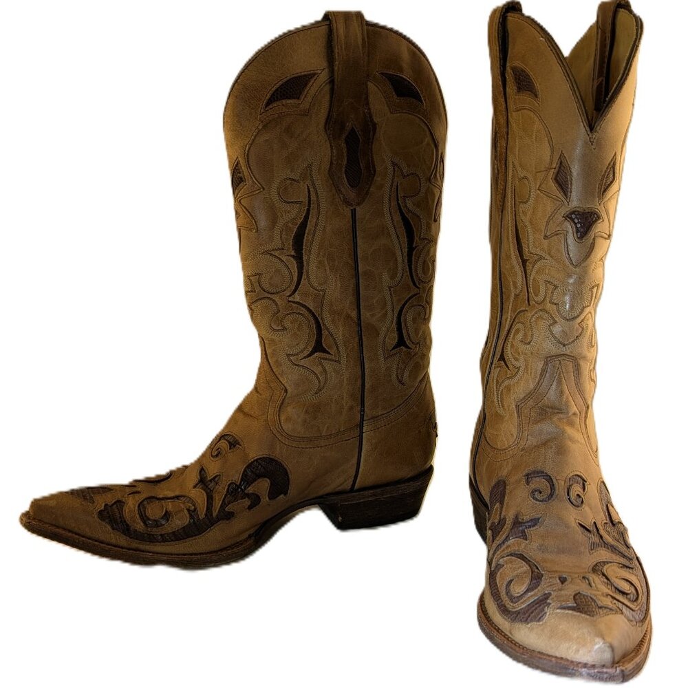 Corral Tan and Brown Cowboy Boots